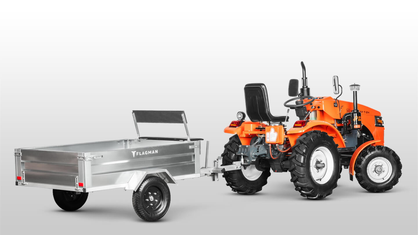 Прицеп Flagman | Флагман ПТМ — 0,5 к мотоблоку/мини-трактору 0