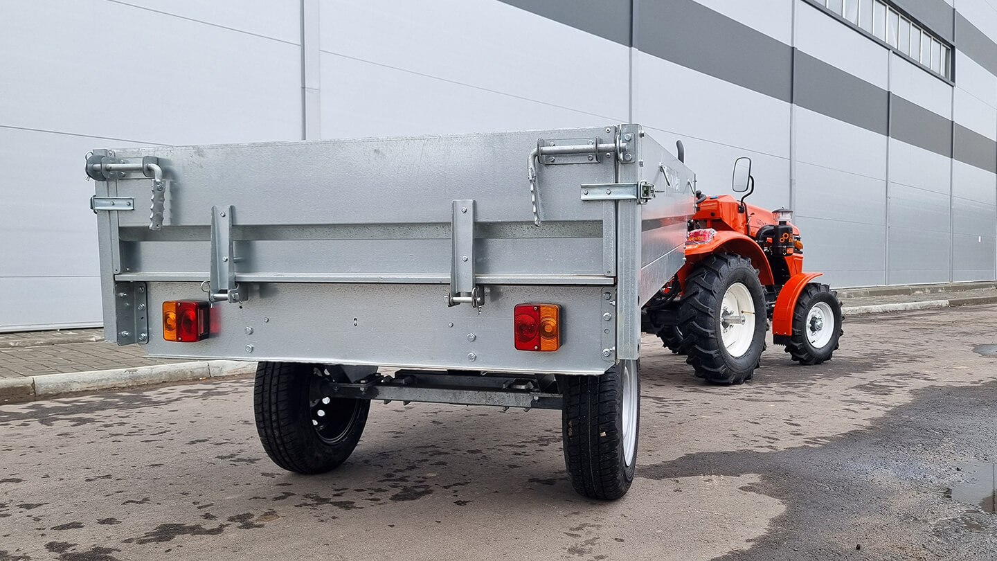 Прицеп Flagman | Флагман C/ПТТ — 1,0 с ПСМ к мини-трактору (самосвальный) 0