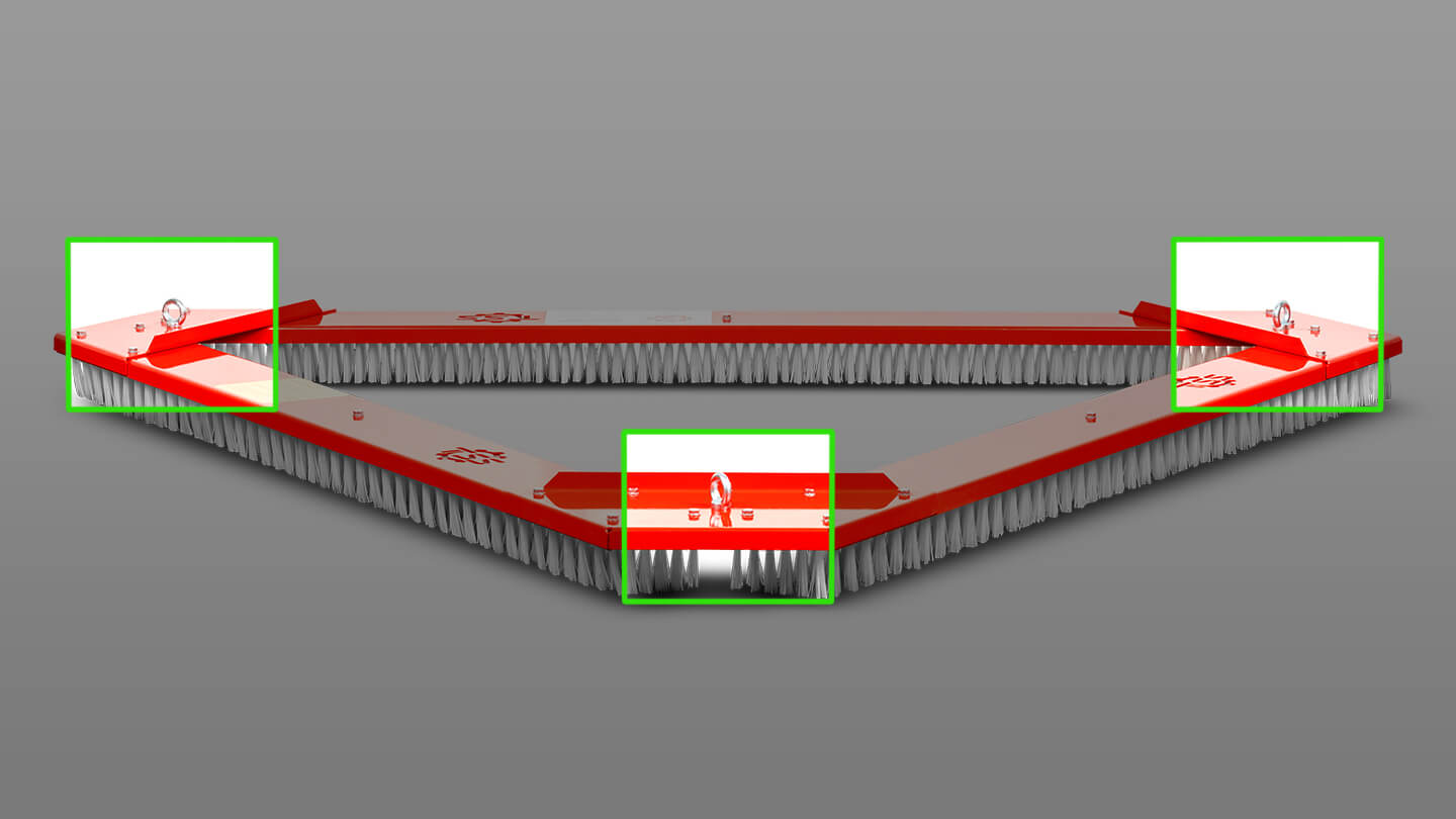 Щётка для газона треугольная TOSS A — 1800 0