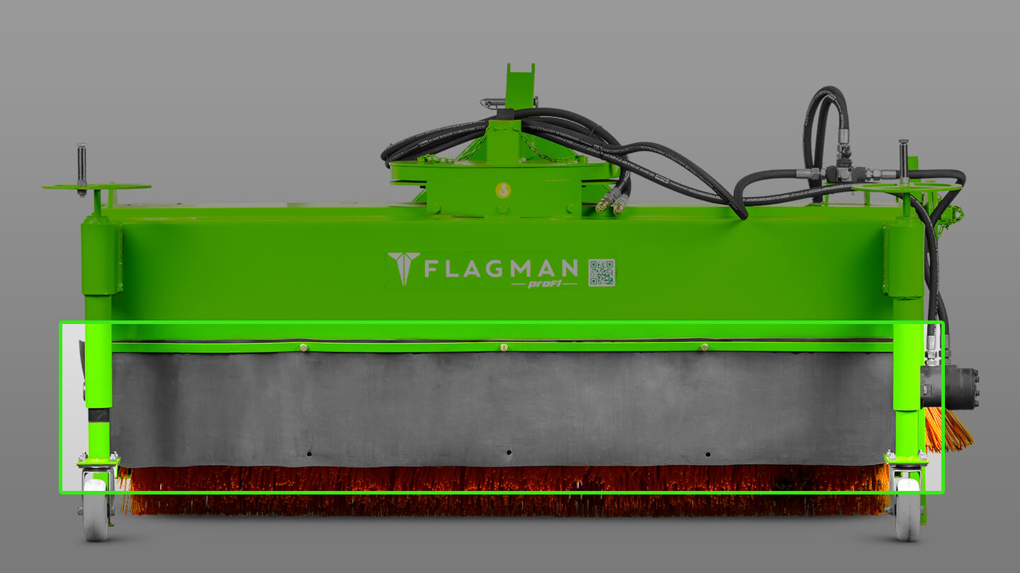 Щётка подметальная с бункером Flagman | Флагман PRO (1,85) с боковой щёткой 0